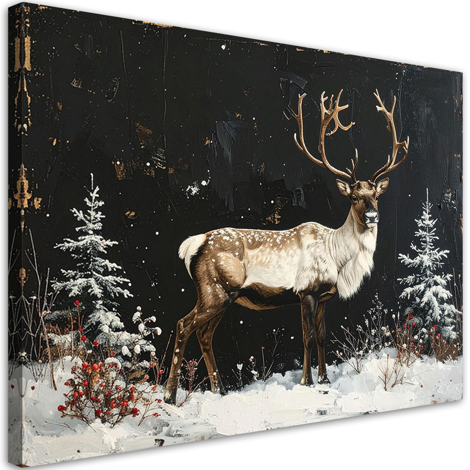 LEINWANDBILD Weihnachten 60x40cm - Schwarz, Textil (60/40cm) - Feeby