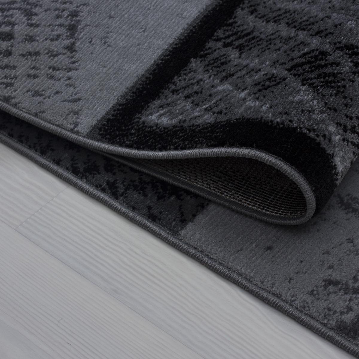 TEPPICH Kurzflor INN in Schwarz, kariert, 160 x 230 cm - Schwarz, Textil (230/160cm) - KADIMA DESIGN