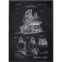 POSTER Eisenbahn Nägel Patent A3 Rahmenlos - Schwarz, Papier (29.7/5/42cm) - Nacnic