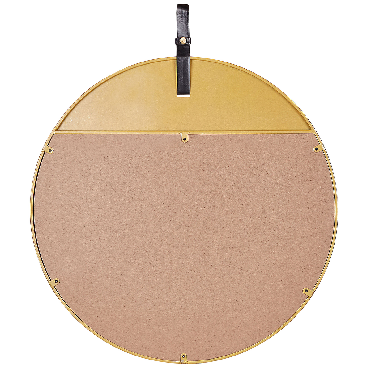 WANDSPIEGEL gold mit Aufhängeband 60 cm Gurs - Goldfarben/Braun, Metall (60/70/2cm) - Beliani