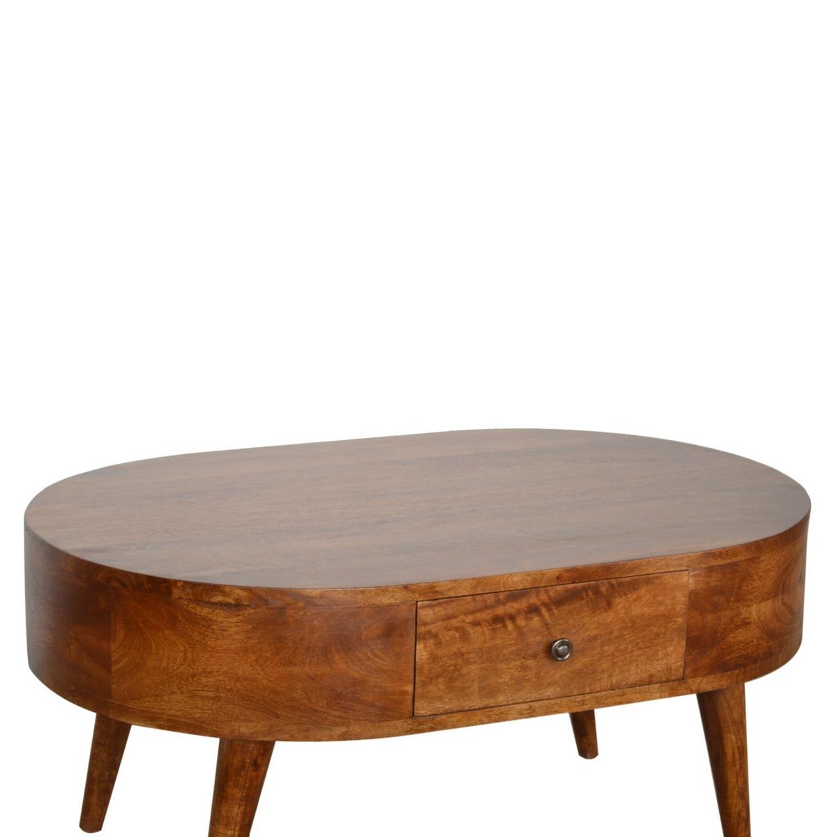 COUCHTISCH mit 2 Schubladen, Nordische Beine, Braun - Messingfarben/Braun, Holz/Metall (55/85/40cm) - Artisan Furniture