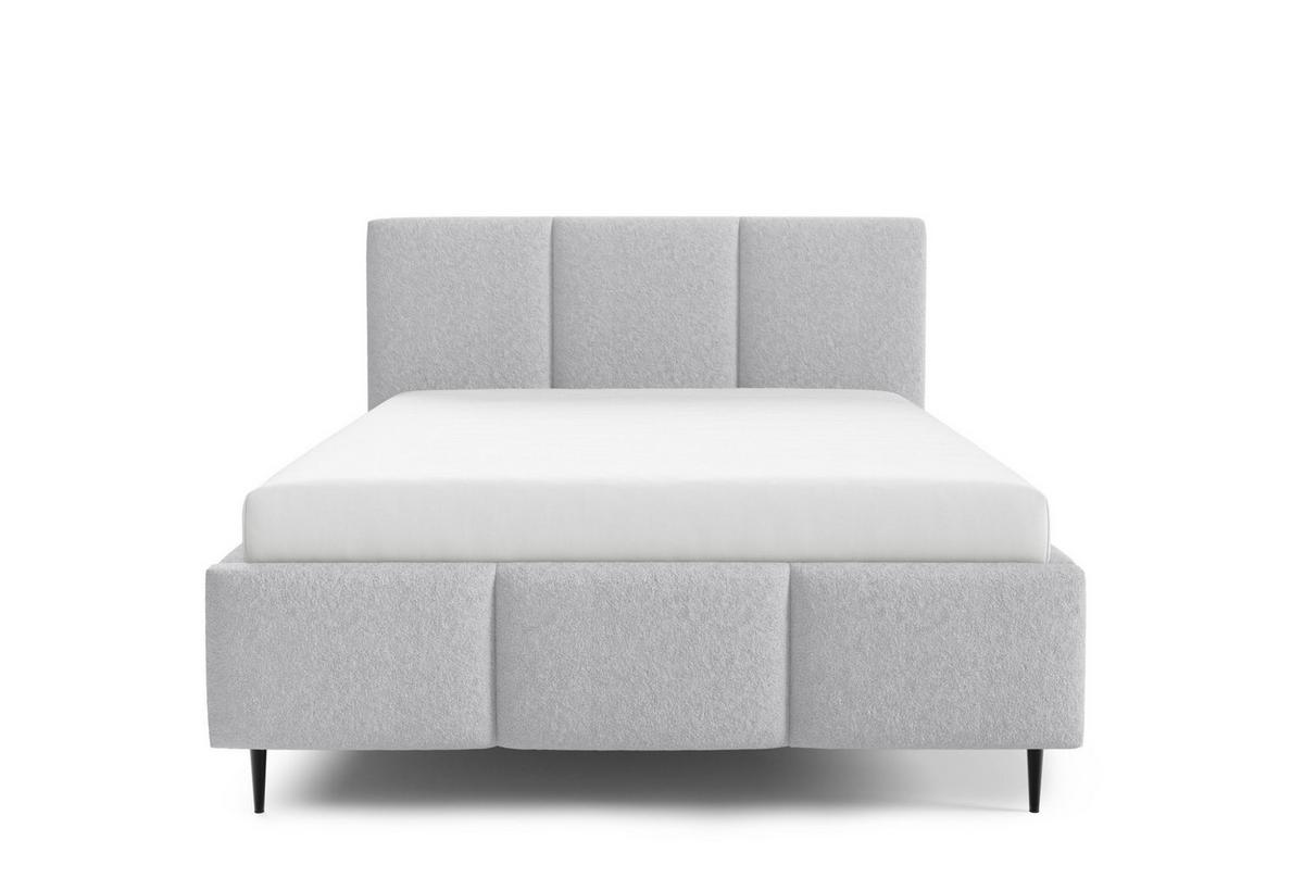 POLSTERBETT Miami Komplettset - Hellgrau, Holzwerkstoff/Textil (140/200cm) - Fun Möbel
