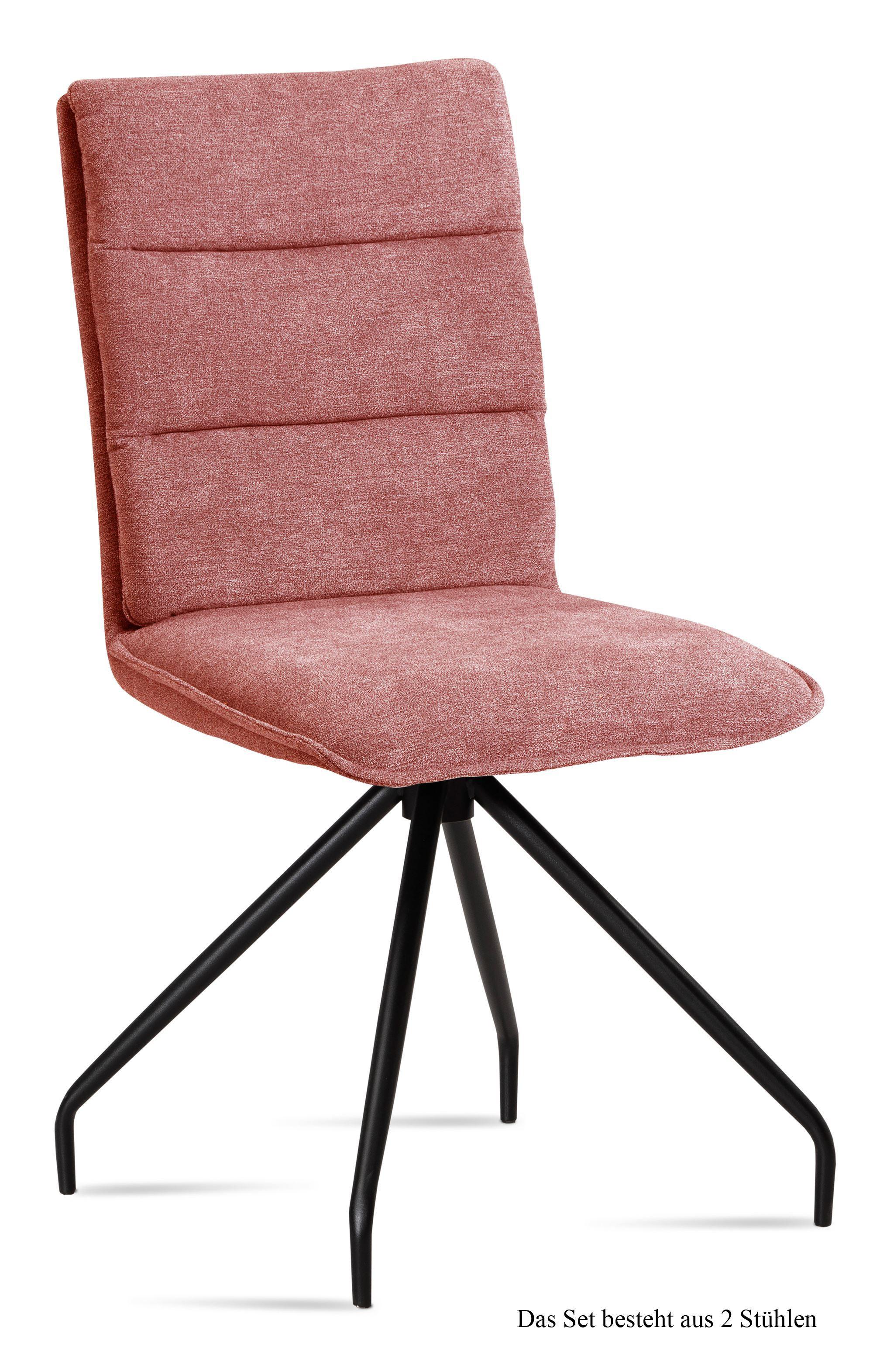 ESSZIMMERSTUHL (2er-Set) Dianna 47x92x60 Schwarz/Rosewood - Dunkelrosa/Schwarz, Kunststoff (60/92/47cm) - 58aufmkessel