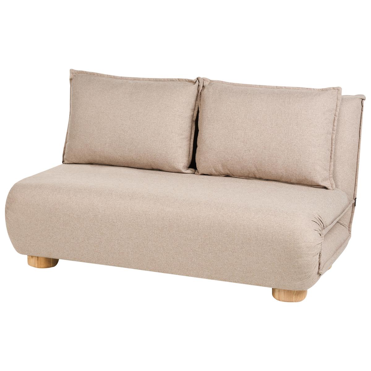 SCHLAFSOFA 2-Sitzer Kunstleinen Beige Abisko - Hellbraun/Beige, Textil (140/80/82cm) - Beliani