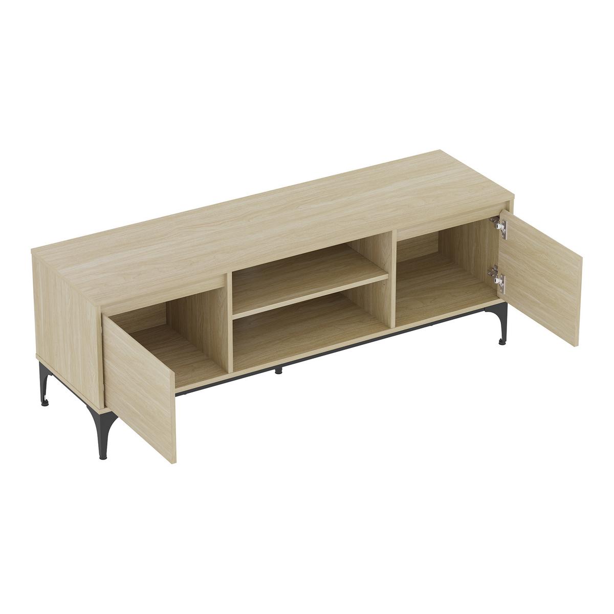TV-ELEMENT Kistiandi - Eichefarben, Holzwerkstoff/Metall (140/50/40cm) - [en.casa]