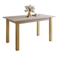 ESSTISCH ARTON GOLD ausziehbarer Tisch 140-195 cm Klapptisch Wohnzimmer - Beige/Goldfarben, Holzwerkstoff/Metall (140/80/77cm) - Lookway