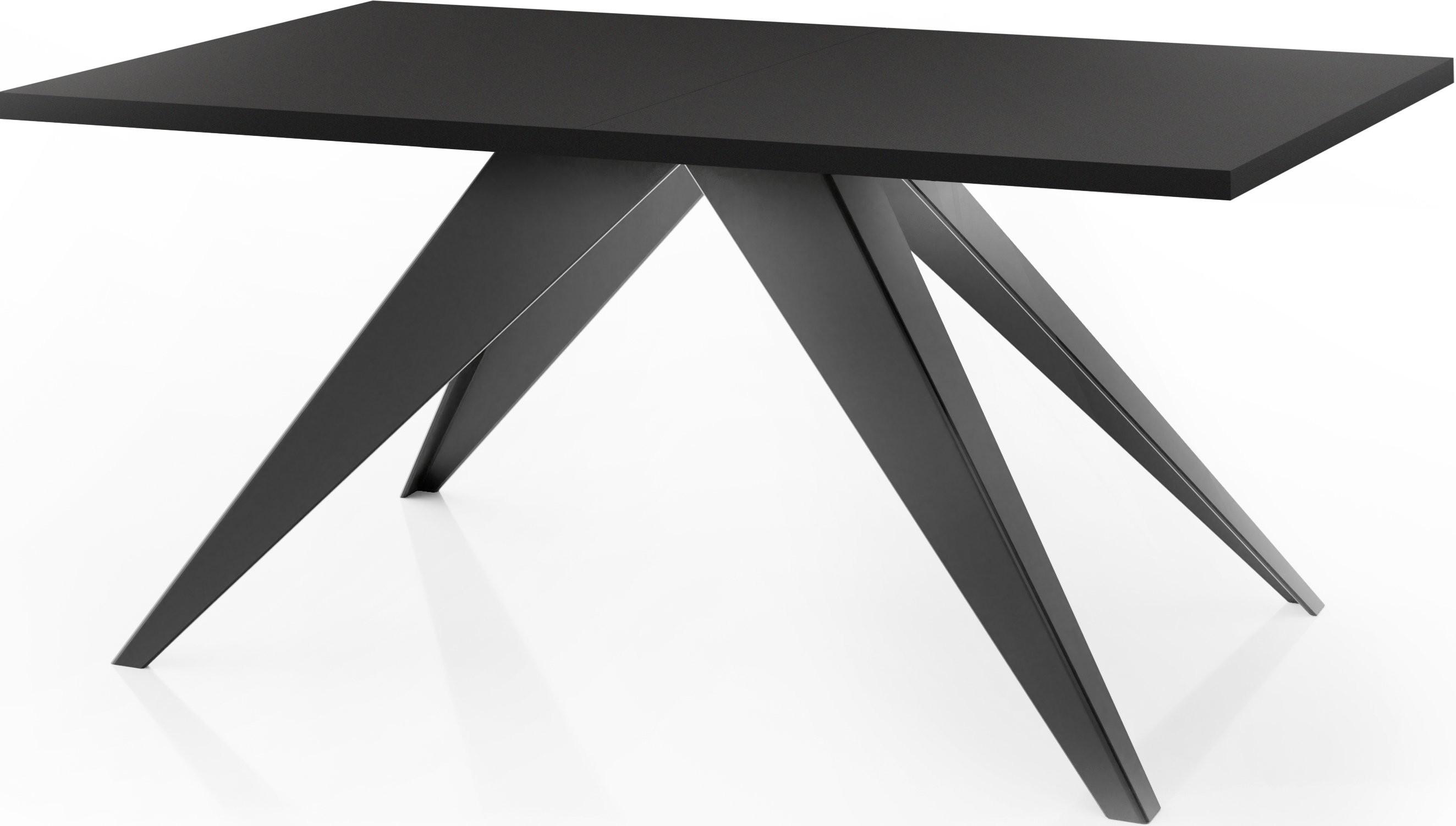 ESSTISCH Vance rechteckig ausziehbar, Schwarz 160-260/90/76 cm - Schwarz, Holzwerkstoff/Metall (90/260/76cm) - WFL GROUP