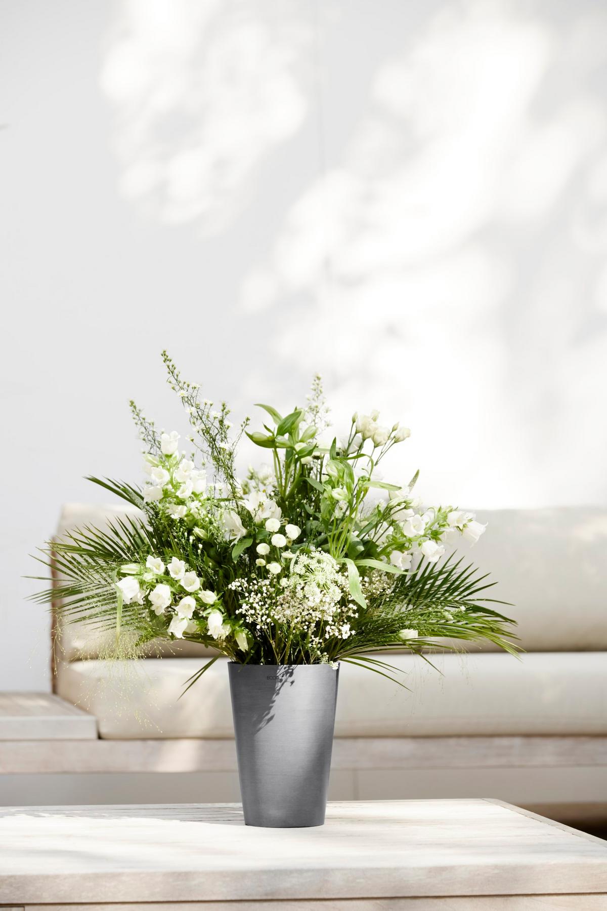 BLUMENTOPF Pisa 17,8/25,2 cm Grau - Grau, Kunststoff (17.8/25.2cm) - Ecopots