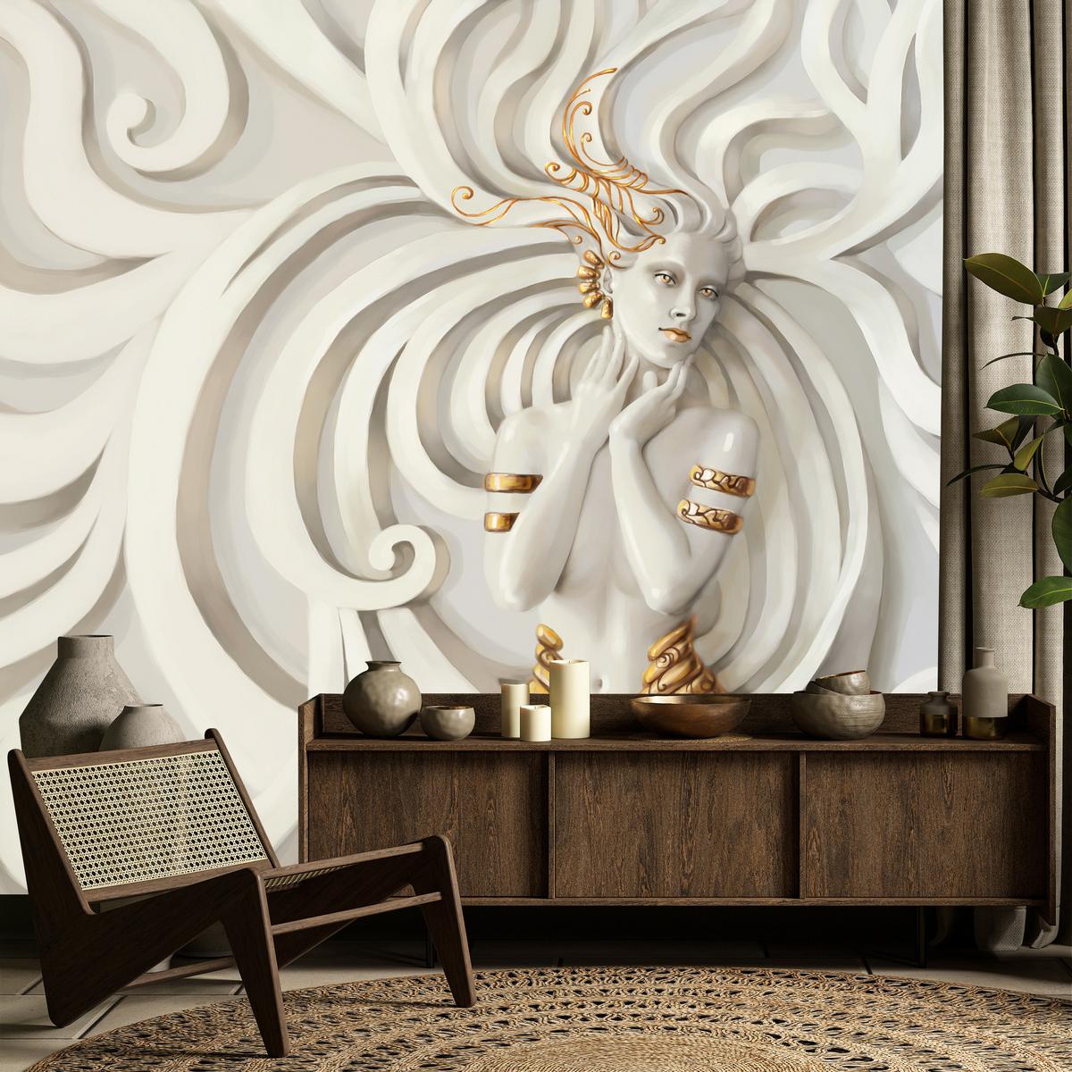 FOTOTAPETE Medusa Abstraktion 3D Effekt 200x140 - Beige, Papier (200/140cm) - Muralo
