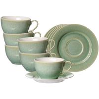 KAFFEETASSEN MIT UNTERTASSEN Borneo grün 220 ml 6er Set - Grün, Keramik (0.22L) - Ritzenhoff Breker