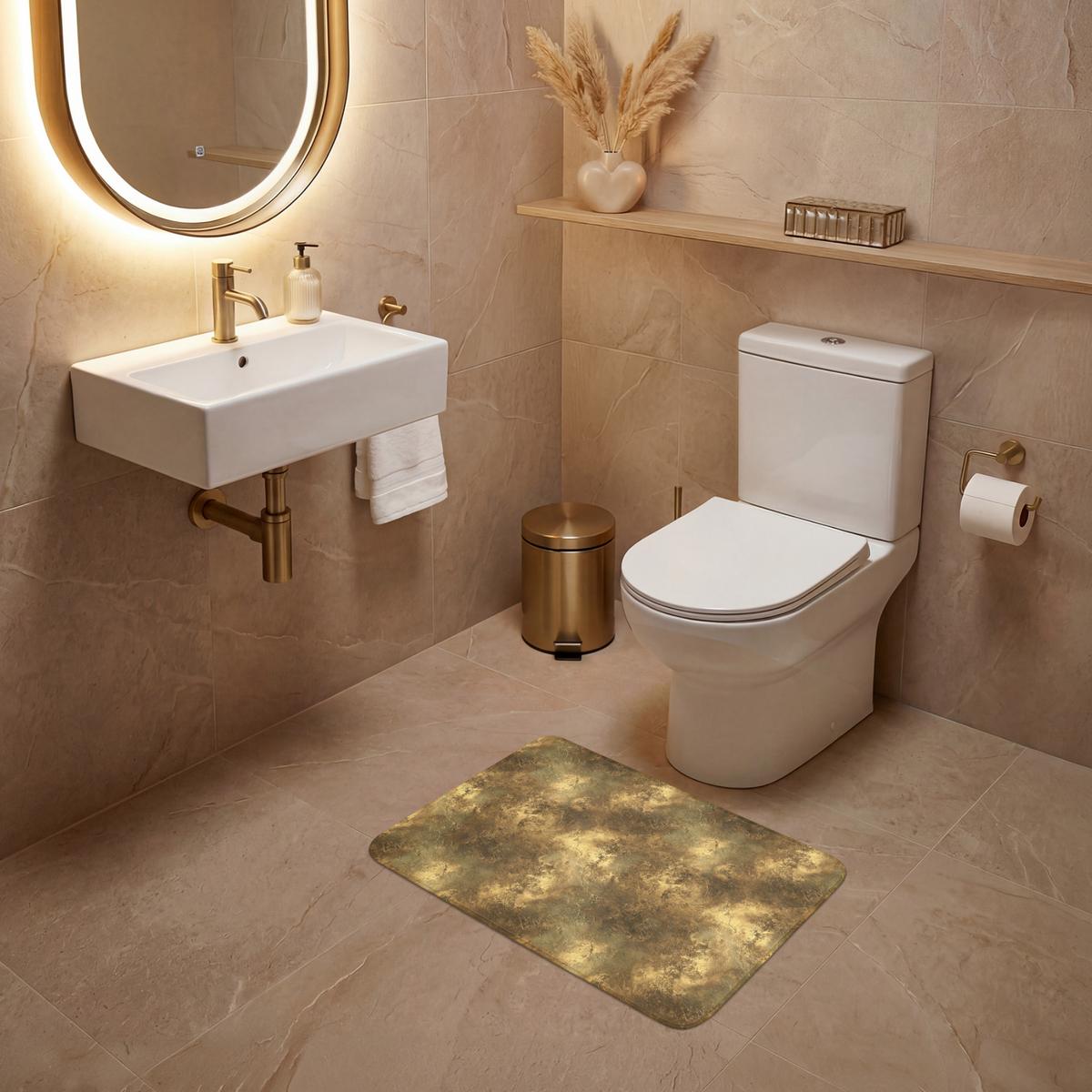 WC-VORLEGER Antik - Metallic-Look - Gold Toilettenvorleger 60x40 cm - Goldfarben, Textil (60/1cm) - OnlyWow