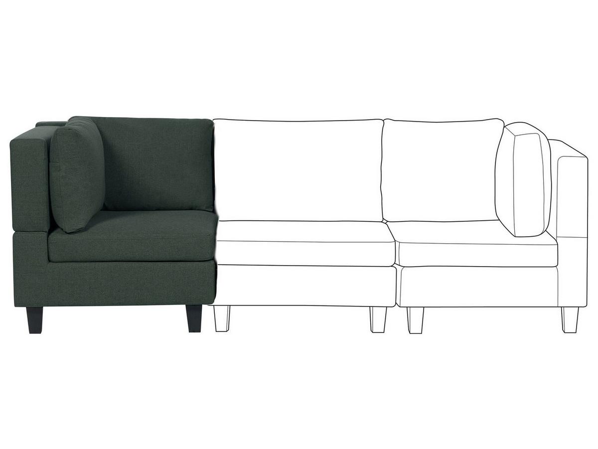 ECKMODUL Stoff Dunkelgrün Unstad - Dunkelgrün, Textil (76/72/76cm) - Beliani