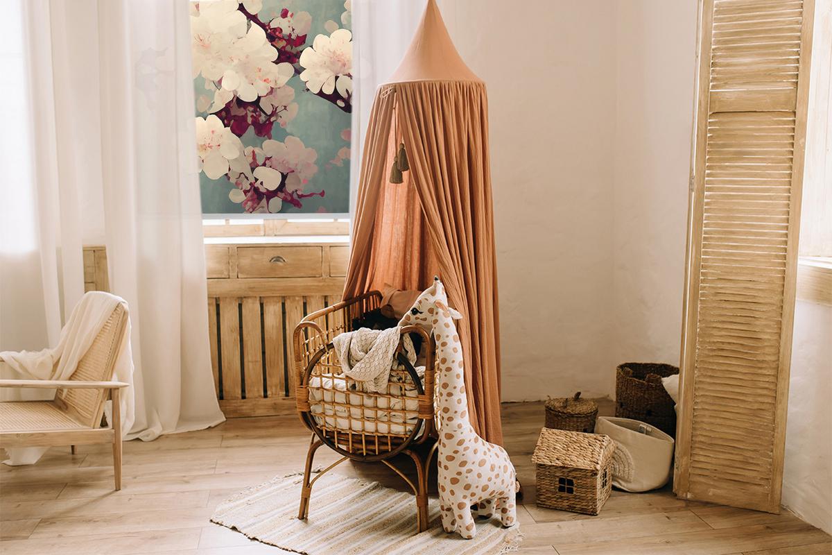 INNENROLLO - Fensterrollo - Rollo - 150x140 cm - Kirschblüte - Pink, Kunststoff (150/140/0.5cm) - TULUP