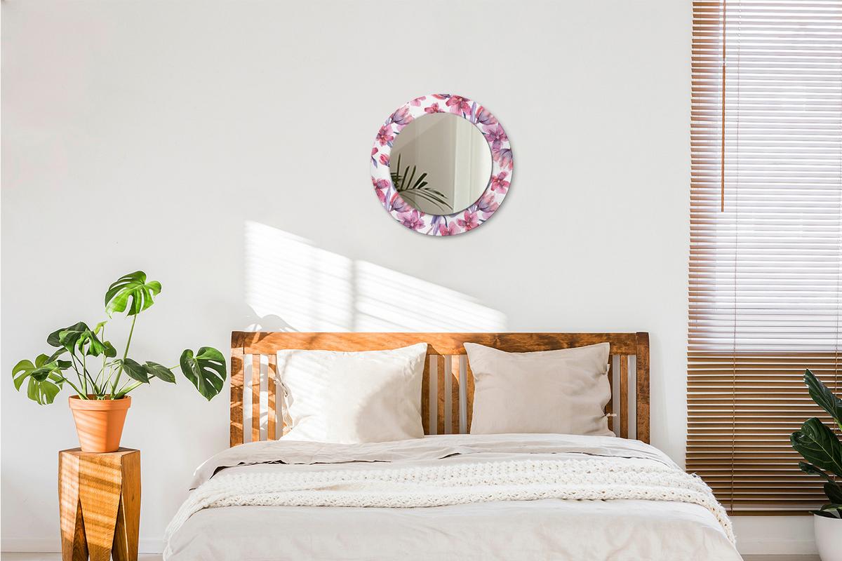 SPIEGEL Rund Ø 50 cm mit Aufdruck - Pink, Glas (50/50/0.4cm) - Wallfluent