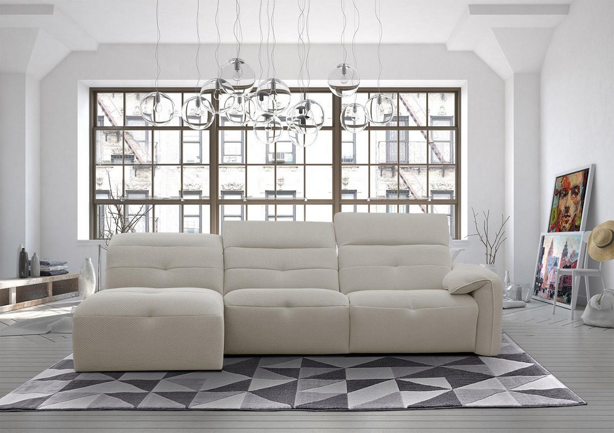 ECKSOFA TRENTO 4-Sitzer, beige - Beige/Schwarz, Holzwerkstoff/Kunststoff (165/262cm) - Wozimo