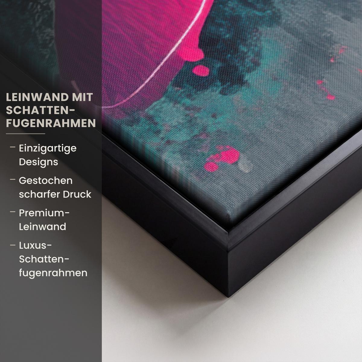 LEINWAND Bilder mit Rahmen - Abstrakt - Graffiti - Farbenfroh - Farbspritzer - 90x90 - Multicolor, Textil (90/90cm) - MuchoWow
