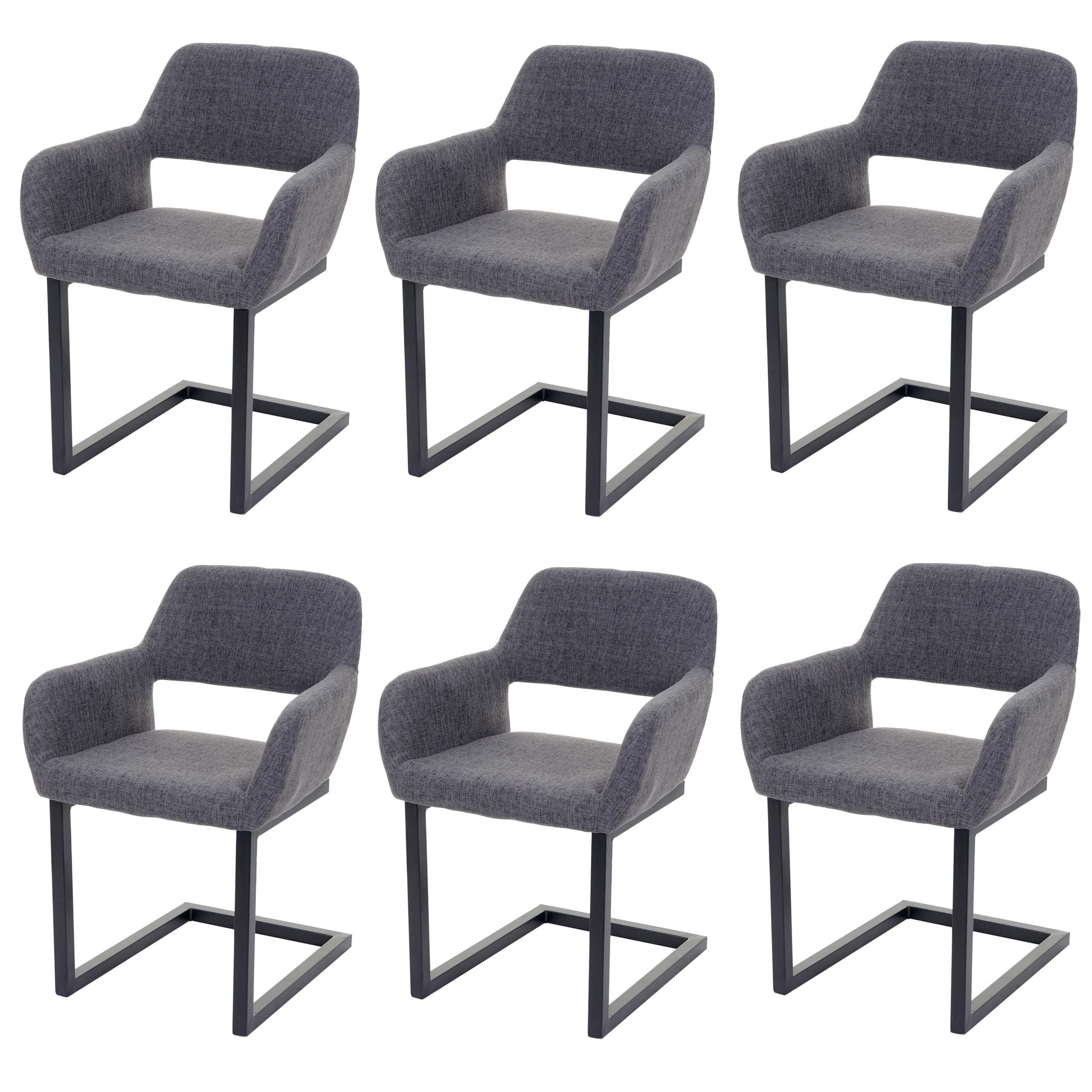 ESSZIMMERSTUHL Anthrazit 6er-Set - Anthrazit/Grau, Textil (58/80/55cm) - MCW