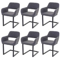 ESSZIMMERSTUHL Anthrazit 6er-Set - Anthrazit/Grau, Textil (58/80/55cm) - MCW