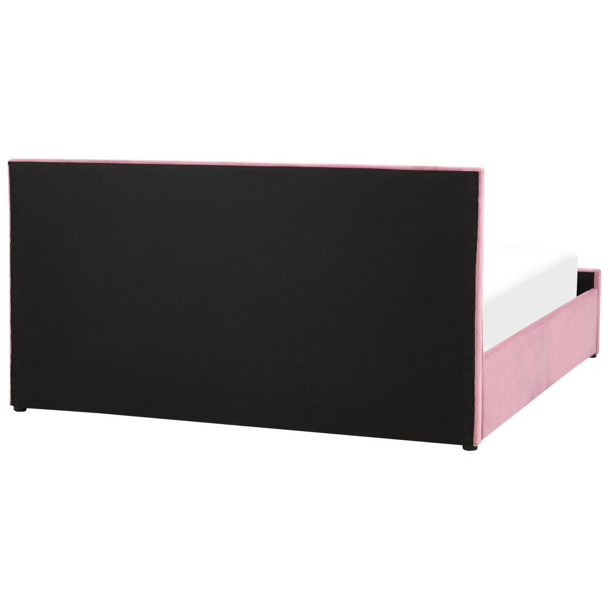 BETT mit Stauraum 180x200 cm Rosa Rochefort - Pink, Textil (180/200cm) - Beliani