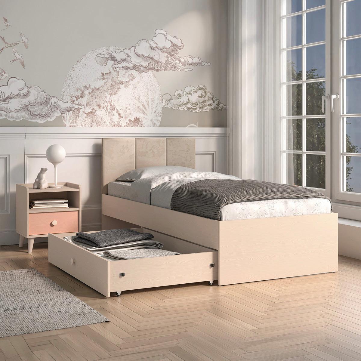 KINDERBETT 90/200 Alycia Beige - Holzeffekt - Beige, Holz (90/200cm) - Petits-meubles