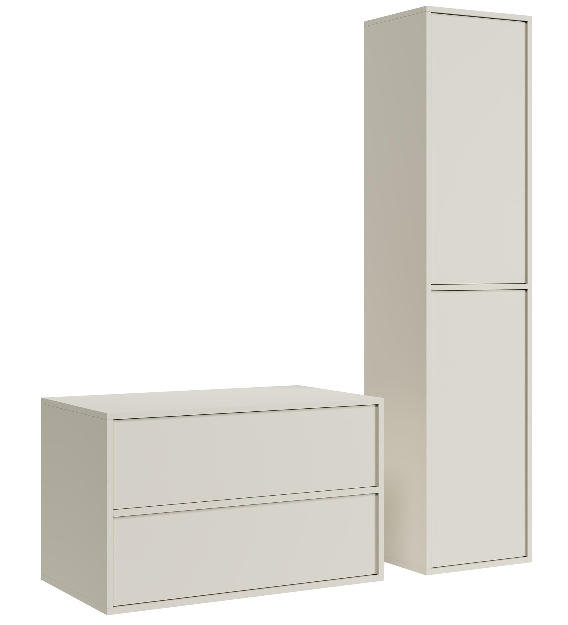 BADMÖBEL-SET Mali 2 Teile Cashmere - 80 x 46 x 49 cm - Kaschmir, Holz (80/49/46cm) - Badplaats