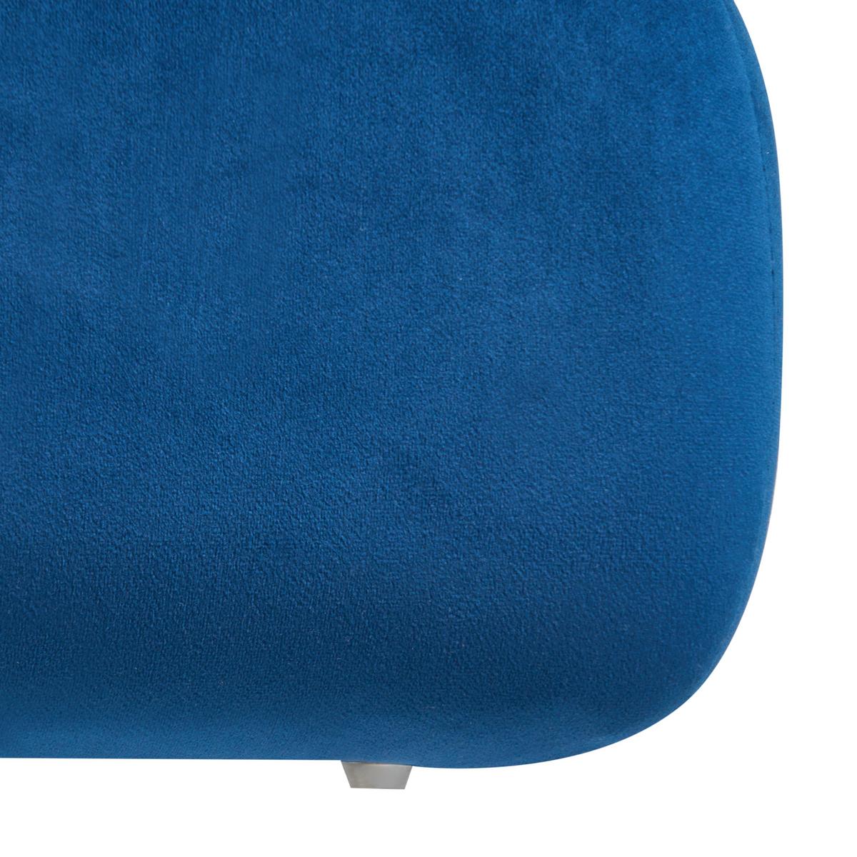 POUF Samtstoff Marineblau Caliente - Hellblau, Textil (60/44/60cm) - Beliani