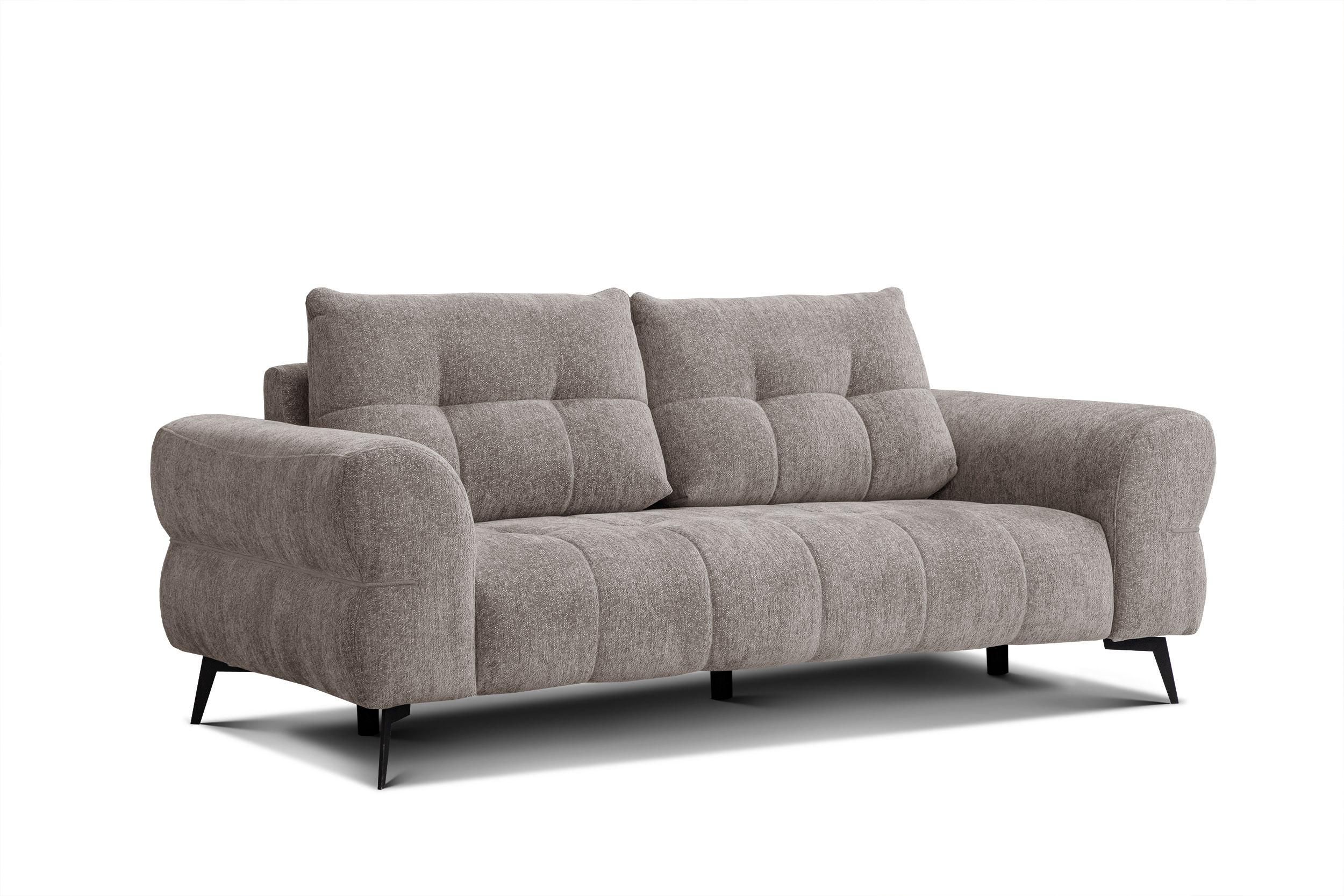 SOFA SALVINI 3-Sitzer, dunkelbeige - Beige, Holz/Textil (237/88/99cm) - Wozimo