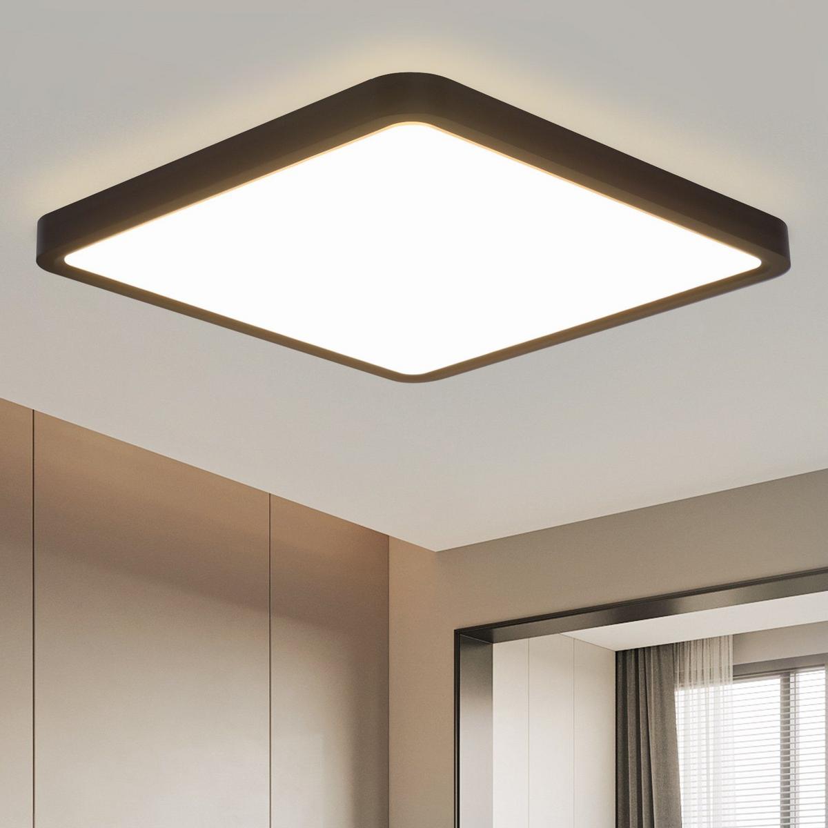 LED-DECKENLEUCHTE 23/23/2.5 cm - Schwarz, Kunststoff (23/23/2.5cm) - Nettlife