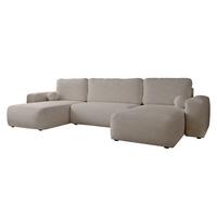 WOHNLANDSCHAFT Filo U - Beige/Schwarz, Holz/Kunststoff (374/94/177cm) - MIRJAN24