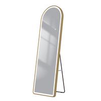 STANDSPIEGEL mit Beleuchtung und Rahmen Gold 147/45 cm - Goldfarben, Glas/Metall (45/147/147cm) - EMKE