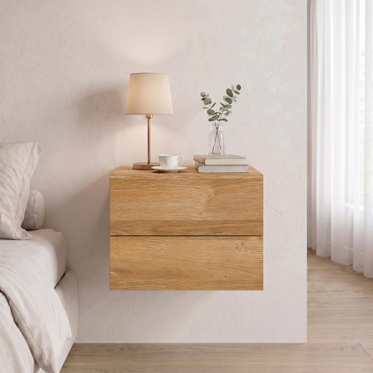 HÄNGENDER NACHTTISCH ANNI - Wildeiche, Holzwerkstoff (42/29/30cm) - CARO-Möbel
