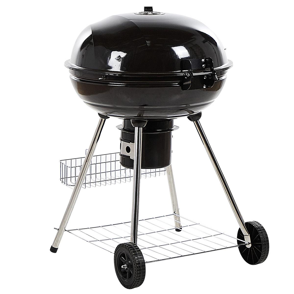 HOLZKOHLE-KUGELGRILL Stah schwarz Marapi - Schwarz, Metall (59/92/58cm)