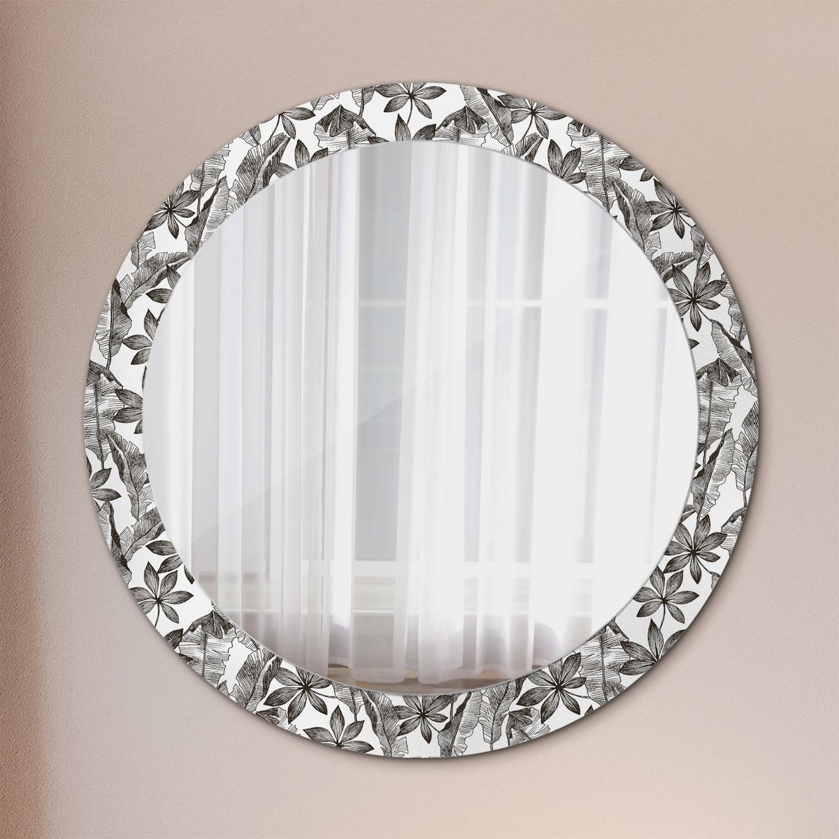 SPIEGEL Rund Ø 80 cm mit Aufdruck - Schwarz, Glas (80/80/0.4cm) - Wallfluent