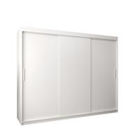 SCHIEBETÜRENSCHRANK TOKYO 200/250/62 3-türig - Silberfarben/Weiß, Holz/Kunststoff (250/200/62cm) - MÖBEL KRYSPOL