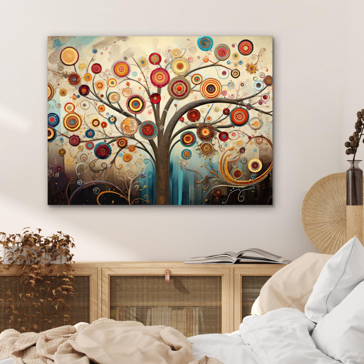 METALLBILD Baum - Baum des Lebens - Farbe 80x60 cm - Braun, Metall (80/60cm) - MuchoWow