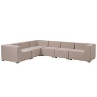LOUNGE SET 7-Sitzer beige linksseitig modular Arezzo - Beige, Textil - Beliani