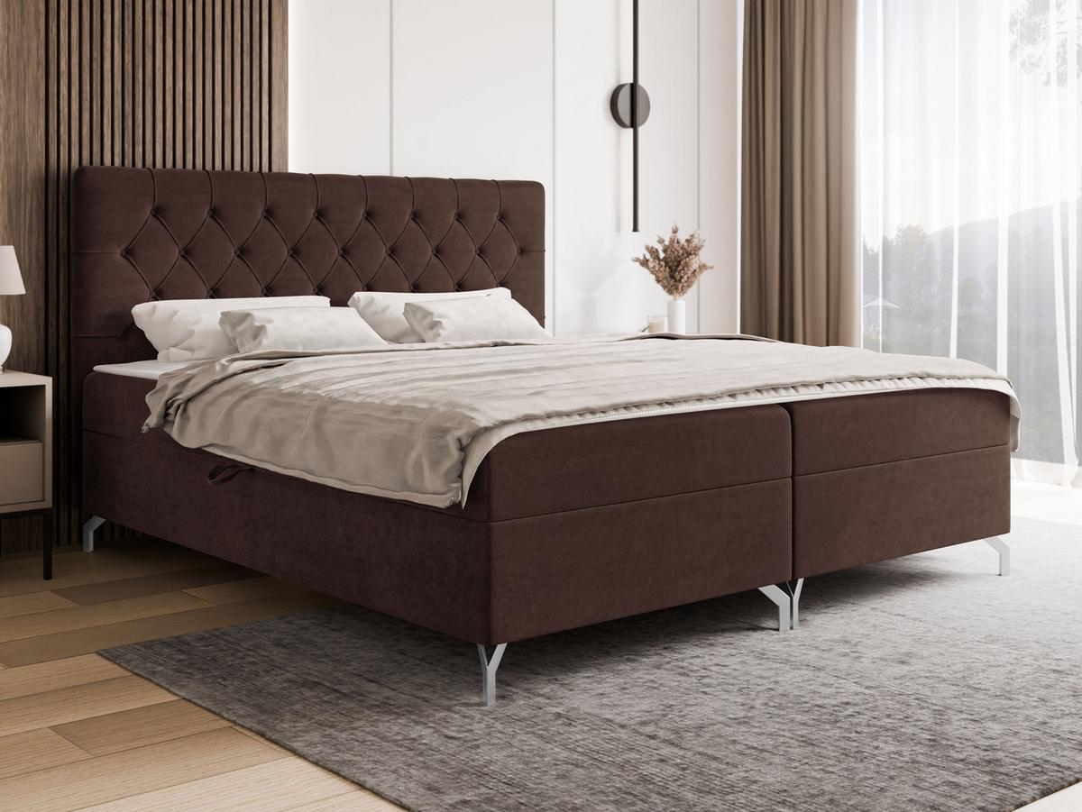 BOXBETT Guilette - H3 - Silberfarben/Braun, Holz/Holzwerkstoff (160/200cm) - MIRJAN24