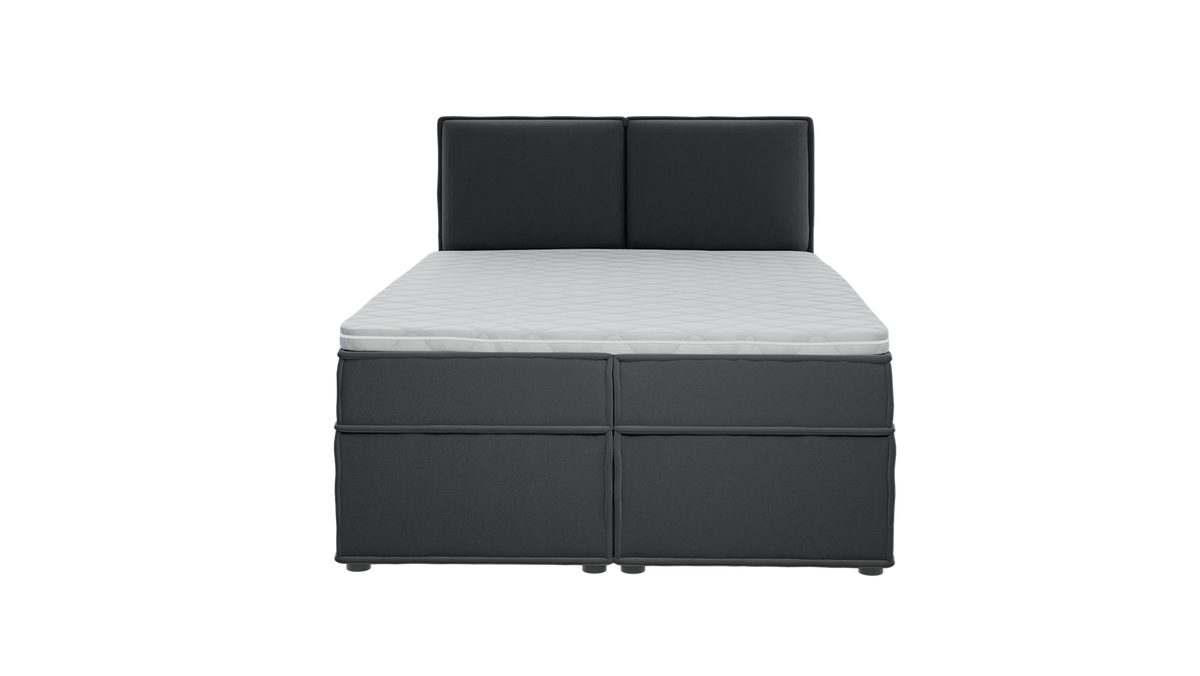 BOXBETT Eclipse 140/200 cm Graphit Luxusmicrofaser - Graphitfarben/Schwarz, Holz/Kunststoff (140/200cm) - S-Style Möbel