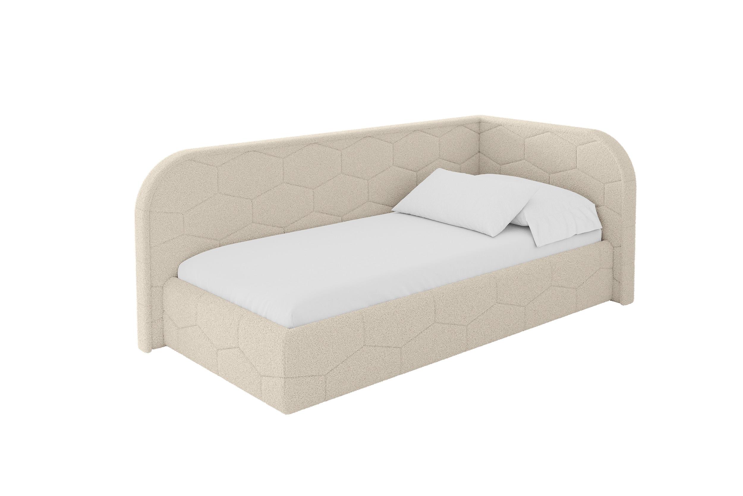 EINZELLBETT Jugendbett mit Bettkasten, Links - JAXY 100x200 Dunkelbeige - Cappuccino, Holzwerkstoff/Textil (100/200cm) - ALTDECOR
