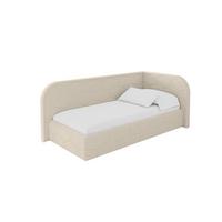 EINZELLBETT Jugendbett mit Bettkasten, Links - JAXY 80x200 Dunkelbeige - Cappuccino, Holzwerkstoff/Textil (80/200cm) - ALTDECOR