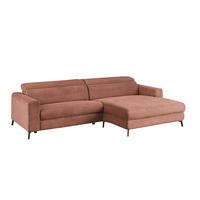 ECKSOFA LAISKA Braun Cord - Schwarz/Braun, Textil/Metall (282/177cm) - KAWOLA