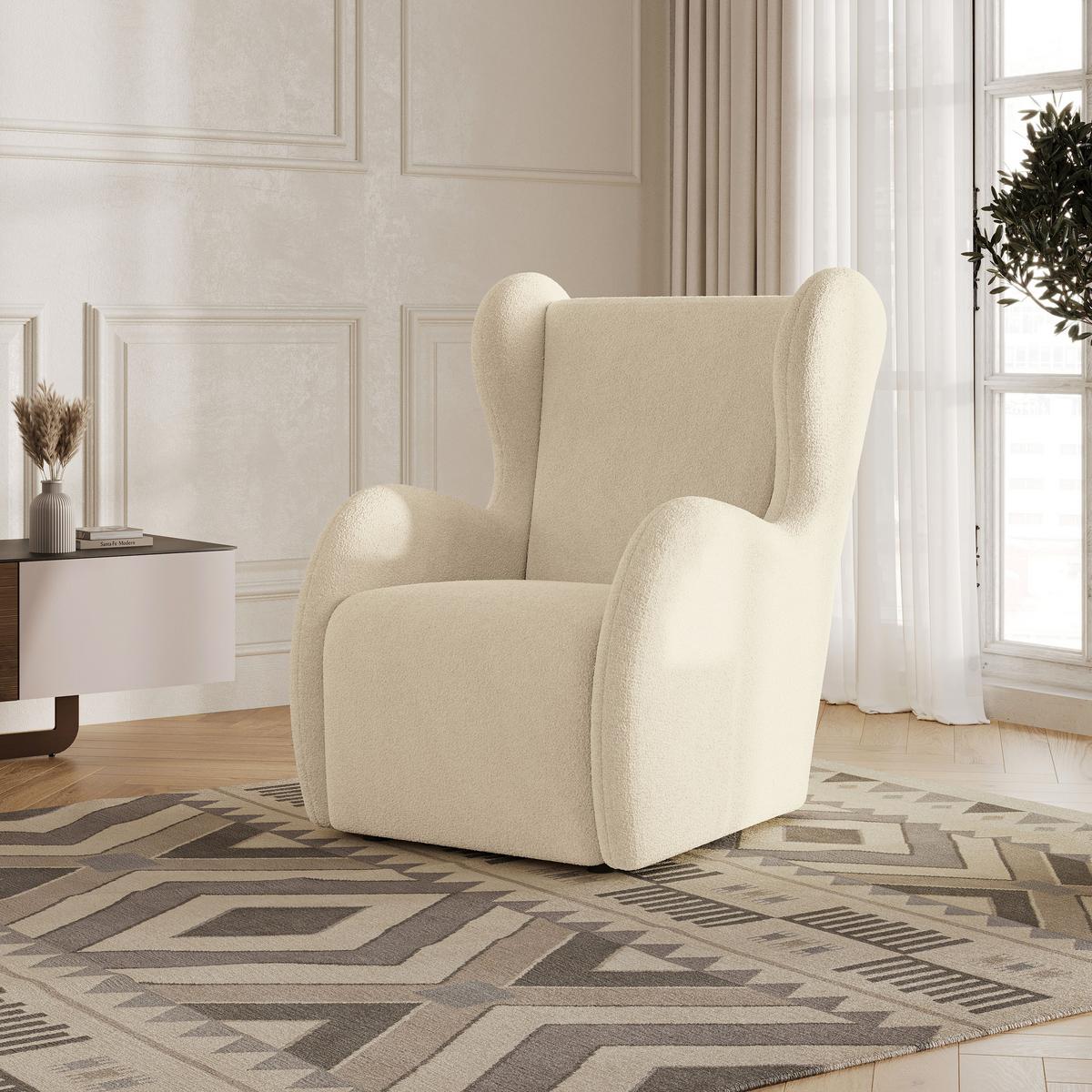SESSEL MASTI Polstersessel Loungesessel ergonomisch, Creme - Creme, Holzwerkstoff/Kunststoff (74/100/86cm) - MASSENO