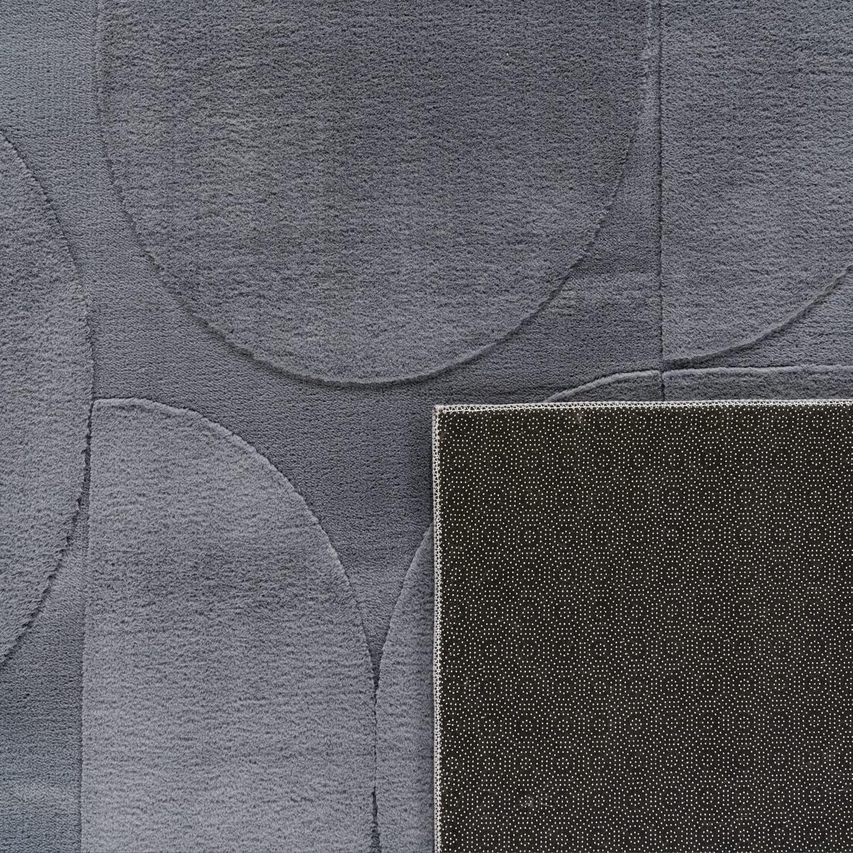 KURZFLORTEPPICH, mit Struktur, aus Polyester, Florhöhe 10 mm, Anthrazit, 200 x 280 cm - Anthrazit, Textil (280/200cm) - KADIMA DESIGN