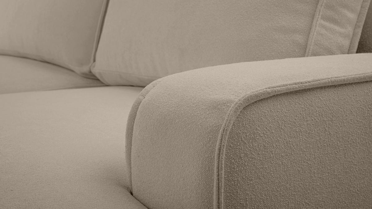 WOHNLANDSCHAFT Ablia Beige 364/168/87 cm mit Schlaffunktion - Beige/Schwarz, Kunststoff/Textil (364/87/168cm) - AX Living