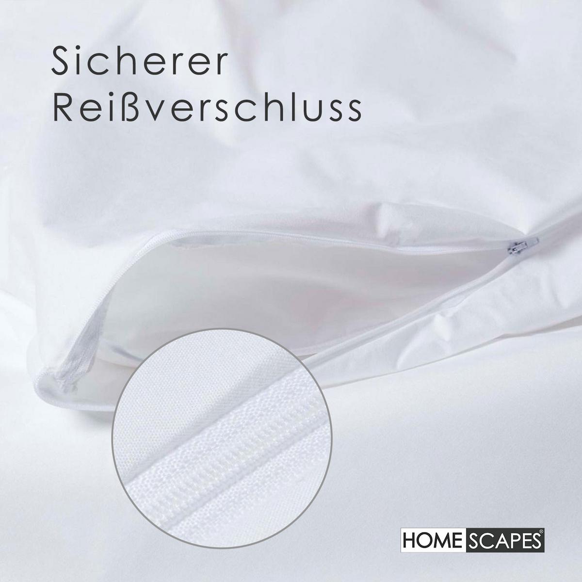 BETTDECKENSCHONER wasserdicht 155/220 cm - Weiß, Textil (155/220cm) - Homescapes