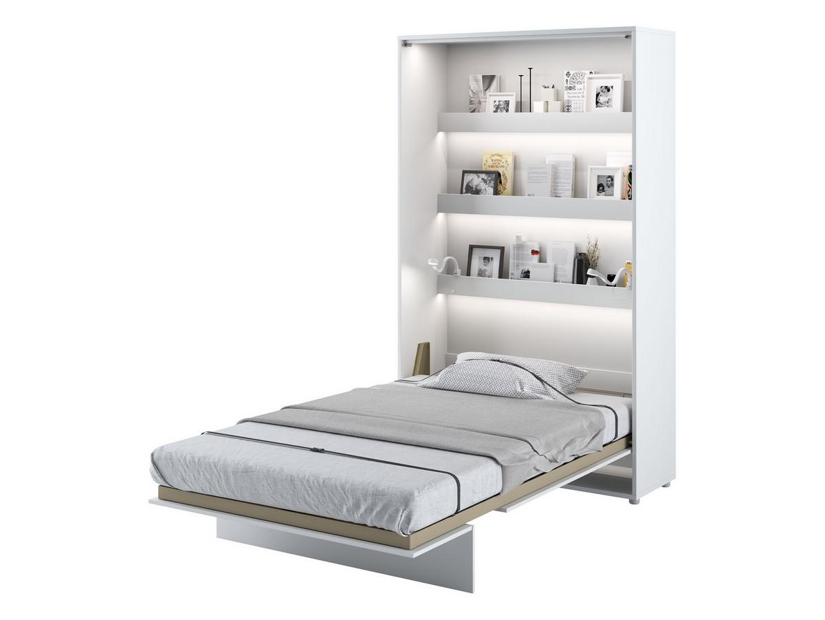SCHRANKBETT Bed-Concept BC-02 120x200 mit zwei LED-Lampe - Weiß/Grau, Holz/Holzwerkstoff (120/200cm) - MIRJAN24