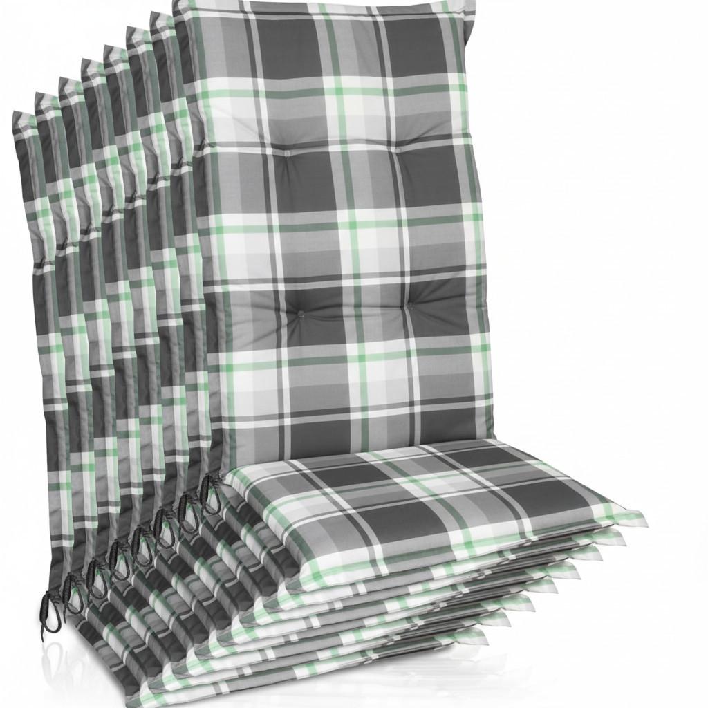 HOCHLEHNERAUFLAGE Sunny MK 120x50x6cm Mintgrün Kariert (8tlg) - Mintgrün, Textil (50/6/120cm) - Beautissu 