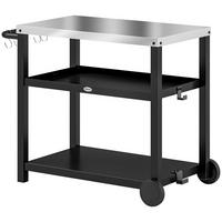 GRILLWAGEN 3-Etagen Kohlegrau - Dunkelgrau, Metall (50/81/102cm) - Outsunny