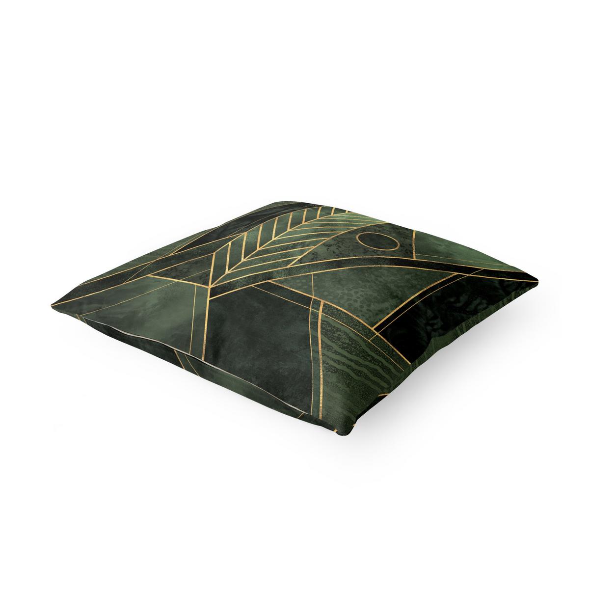 KISSENBEZUG Geometrische Formen Smaragd Gold 40/40 cm - Grün, Textil (40/40cm) - Bilderwelten