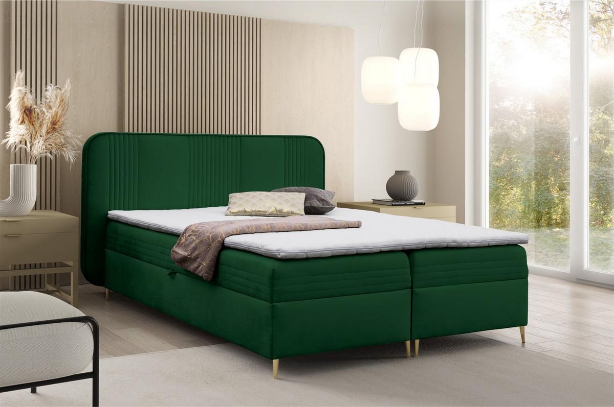 BOXBETT Alize - Grün, Holzwerkstoff/Textil (120/200cm) - Fun Möbel